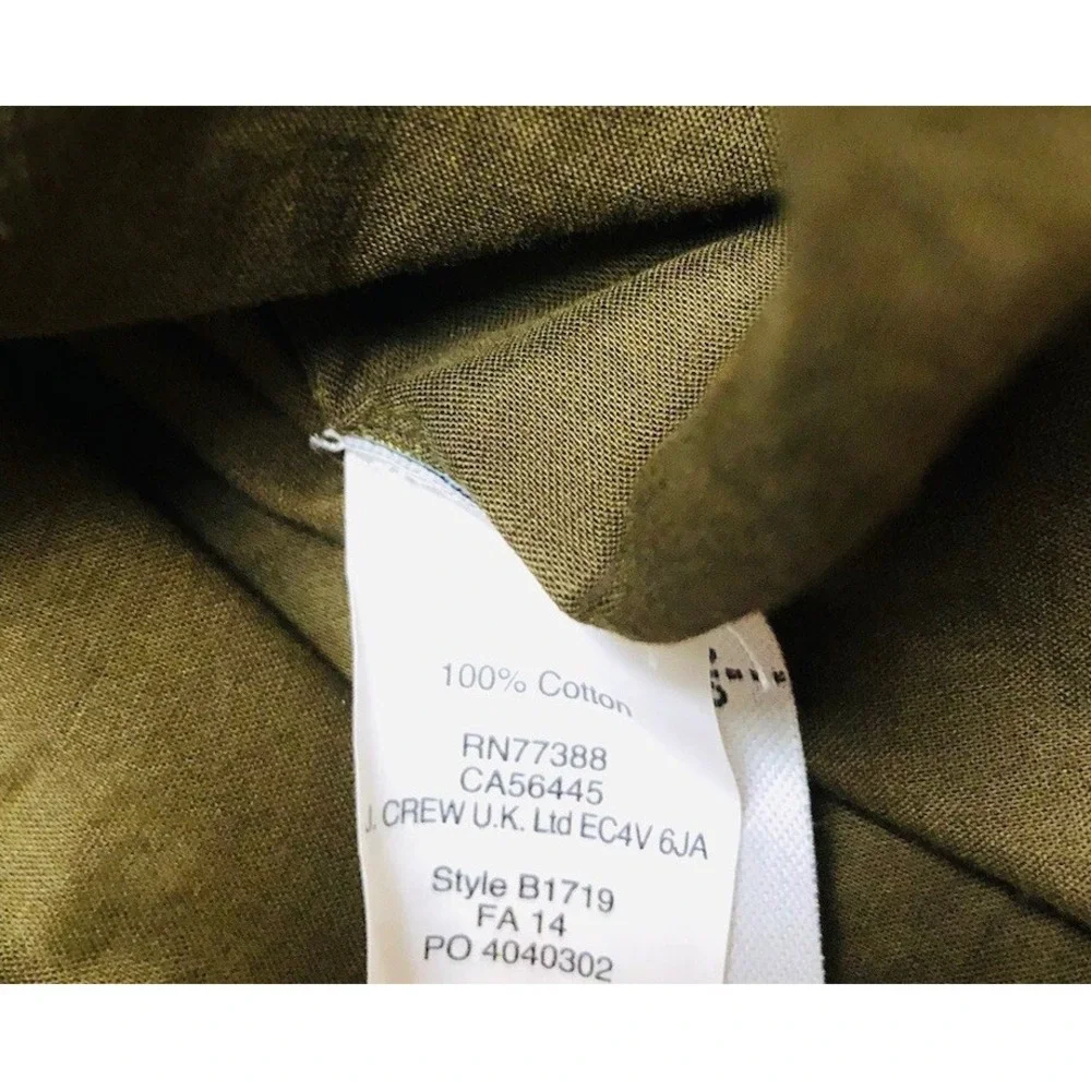 Madewell  Skirt 6 Green Military Khaki Pleated‎ Midi Lined